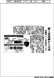 産総研、糖と炭素鎖からナノ多孔質カーボンを合成