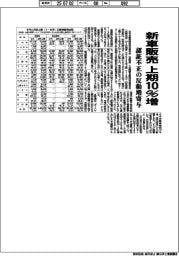 上期の新車販売１０％増　認証不正の反動増が寄与