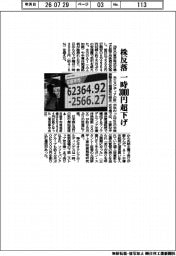 株反落　一時３０００円超下げ