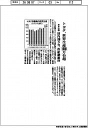 トヨタ、世界生産の来年計画１０００万台超　国内３５０万台、供給網維持