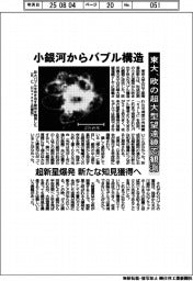 小銀河からバブル構造　東大、欧の超大型望遠鏡で観測　超新星爆発　新たな知見獲得へ