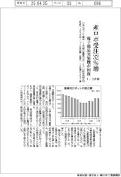 １－３月期の産ロボ受注、３２％増　電子部品実装機が回復