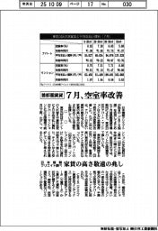 日本情報クリエイト調べ、７月首都圏賃貸市場動向　空室率改善
