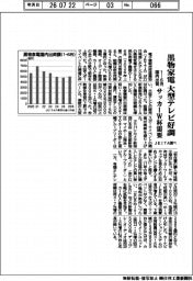 １－６月の黒物家電国内出荷、大型テレビ好調　サッカーW杯需要　ＪＥＩＴA調べ