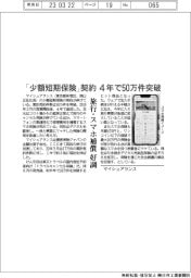 マイシュアランス、「少額短期保険」契約４年で５０万件突破