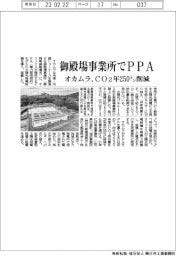 オカムラ、御殿場事業所でＰＰＡ　ＣＯ２年２５０トン削減