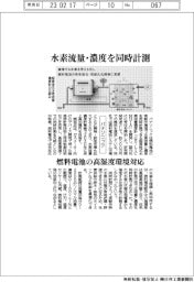 パナソニック、水素流量・濃度を同時計測　燃料電池の高湿度環境対応