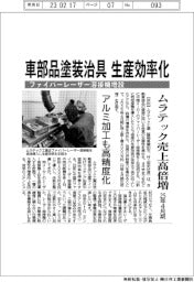 ムラテック工業/車部品塗装治具 生産効率化 ファイバーレーザー溶接機増設