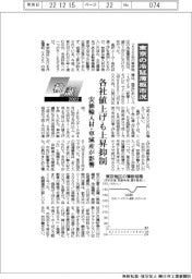 検証２０２２／東京の冷延薄板市況　各社値上げも相場上昇抑制