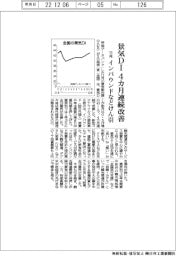 １１月の景気ＤＩ、４カ月連続で改善　インバウンドなどけん引