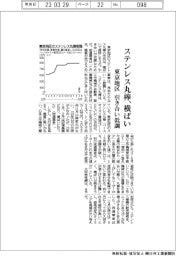 東京地区のステンレス丸棒、横ばい　引き合い低調